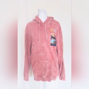 National Geographic Adult Sz M Pink Acid Wash Hoodie Sweatshirt Patagonia Chile
